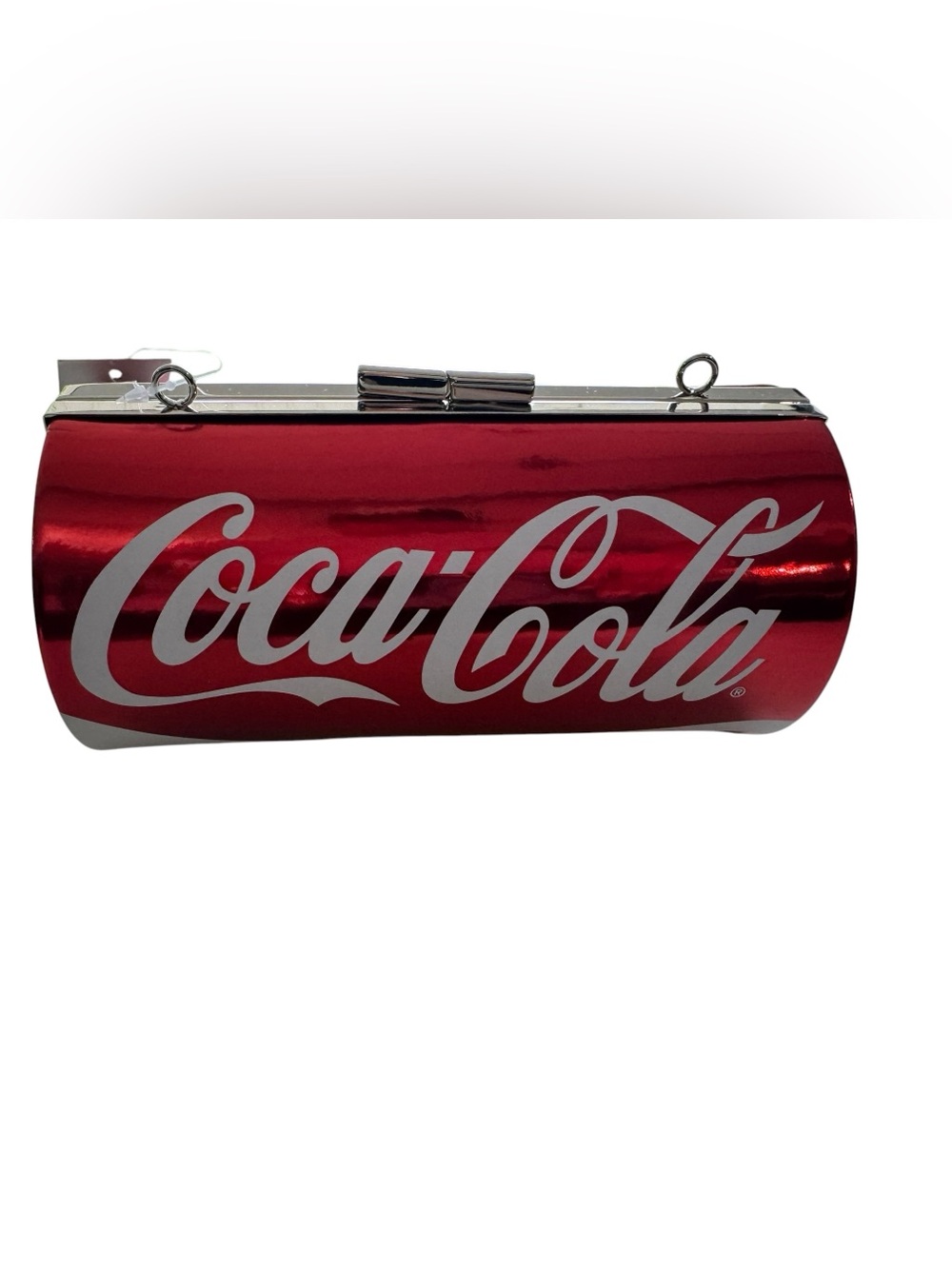 Coca Cola Red Metallic Logo Evening Clutch